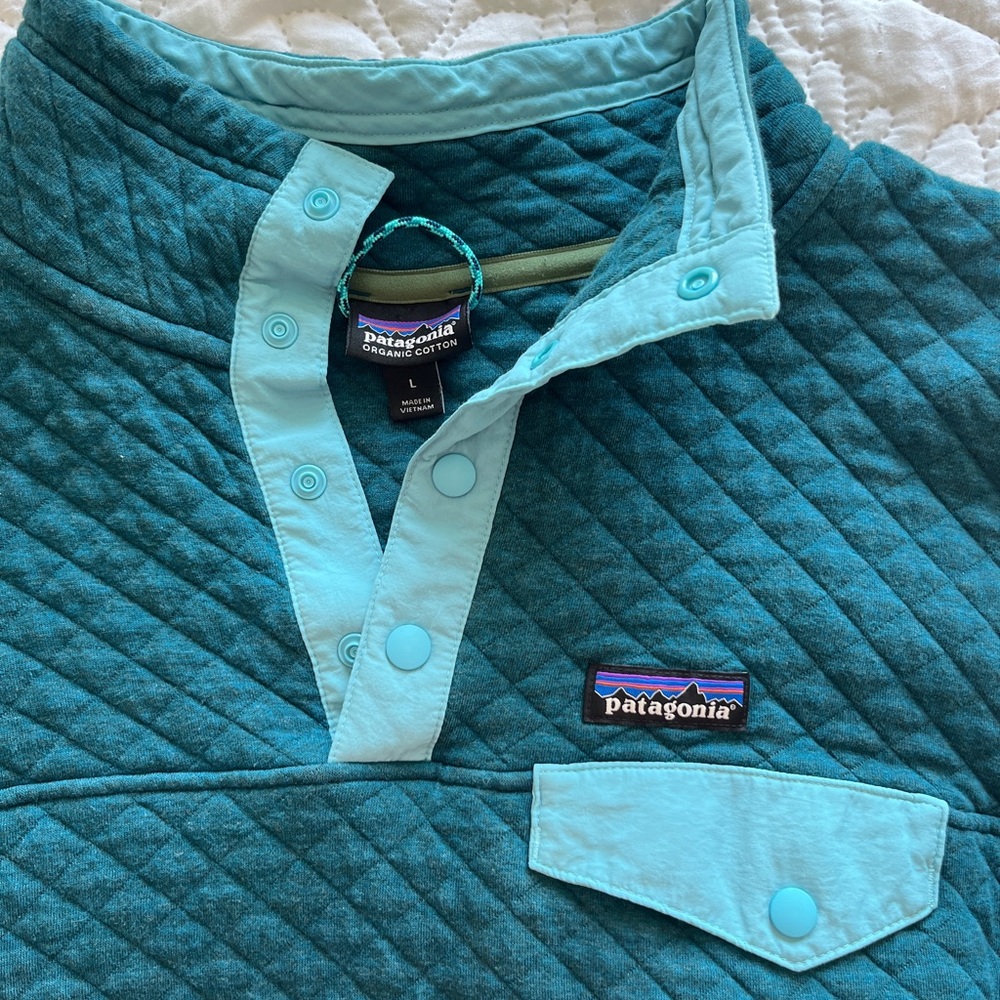 Patagonia Teal Quilted Pullover jacket sweater